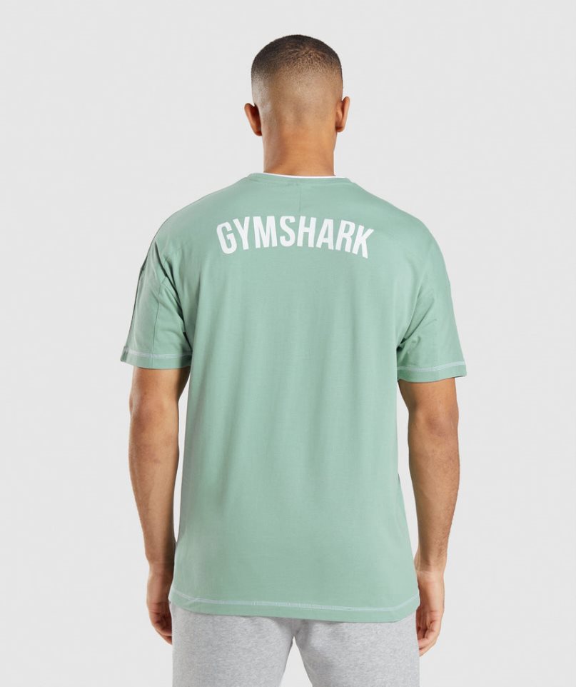 Men's Gymshark Recess T-Shirts Light Green | CA N165D8